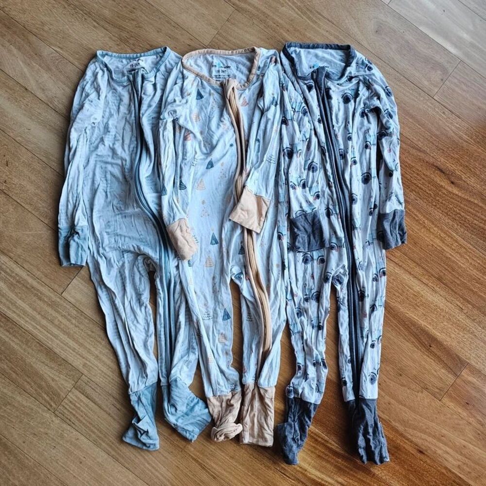 Little one shop bamboo one piece zipper sleepers sz 18-24M lot of 3